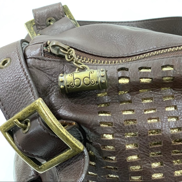 Babee D brown leather purse stud detail - Picture 6 of 8